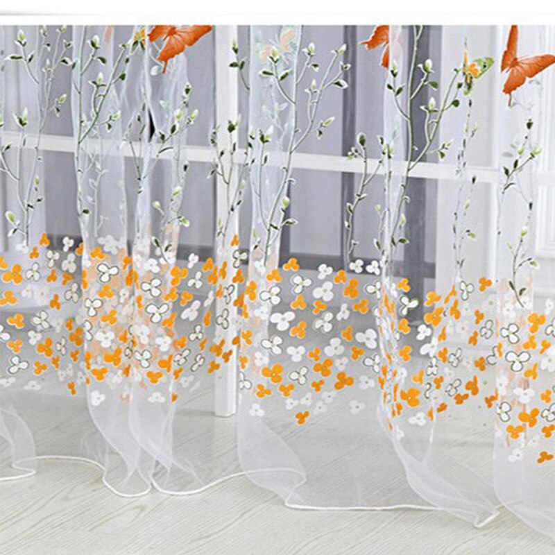 Farverig sommerfugl gardintyl på vinduet gardiner til stue køkken moderne vinduesbehandlinger voile decor cortina