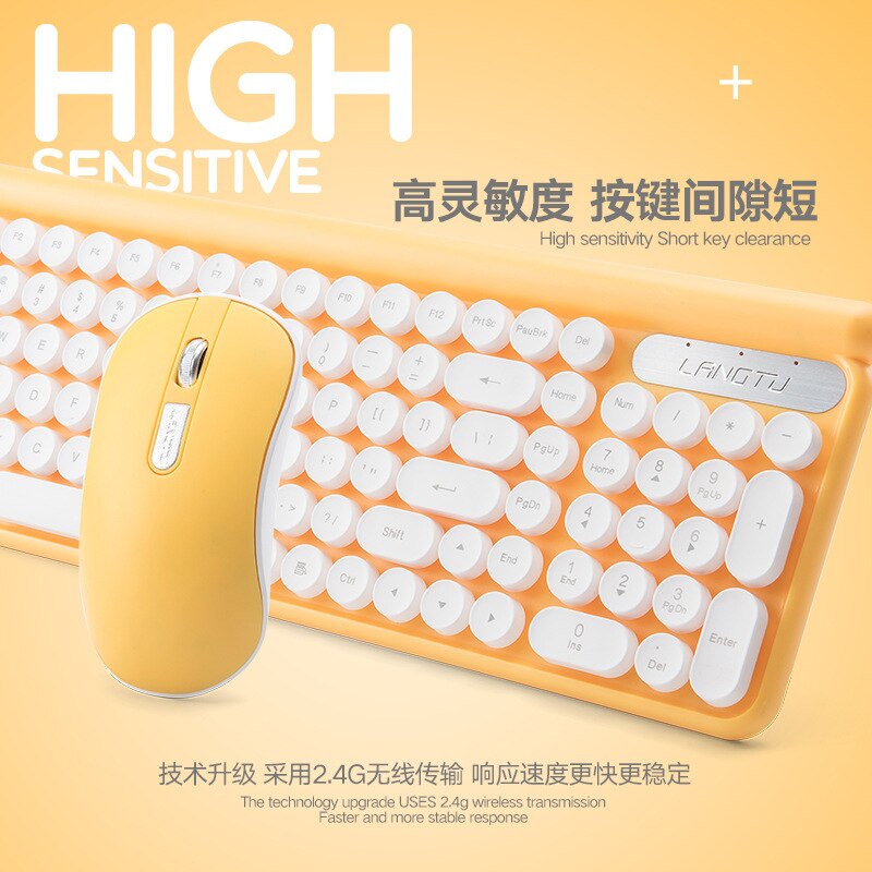 The Way the Wolf Wireless Keyboard and Mouse Set Game Office Household Mute Laptop Computer Keyboard and Mouse Kit