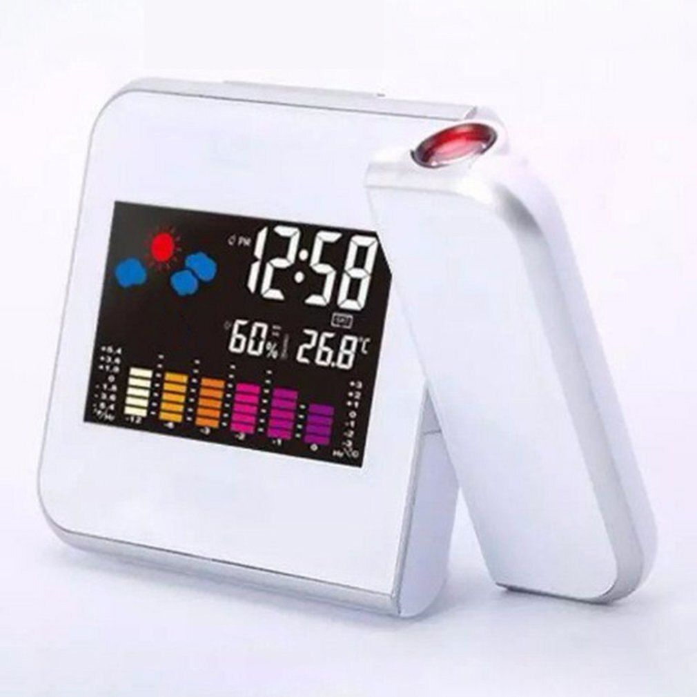Kleurrijke Led Digitale Projectie Wekker Temperatuur Thermometer Hygrometer Desk Tijd Projector Kalender Speelgoed