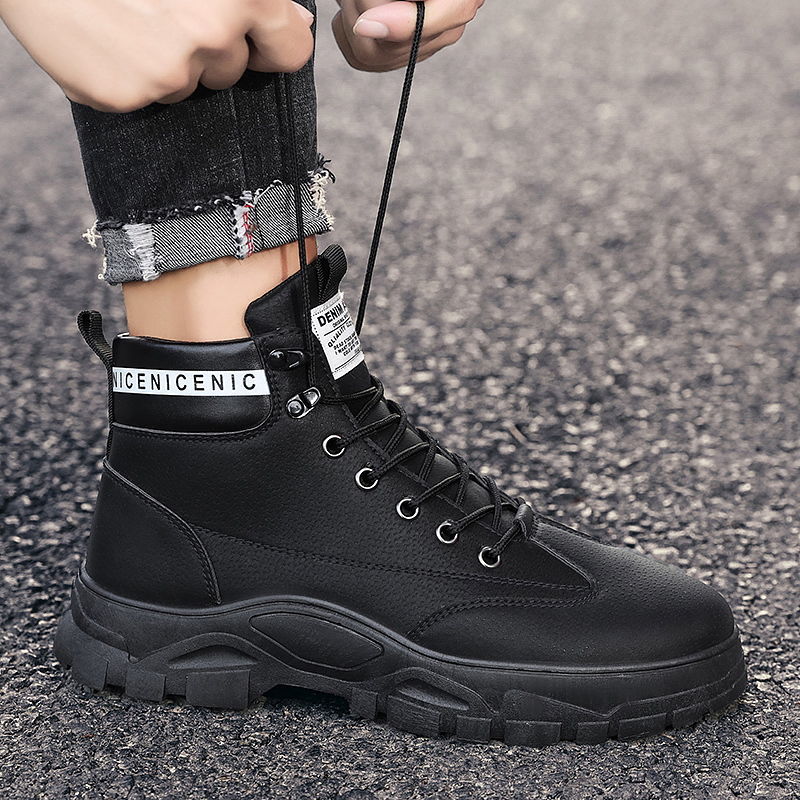 Bottes montantes de Style britannique pour homme, bottes courtes de travail résistantes à l'usure, bottes de désert, d'hiver