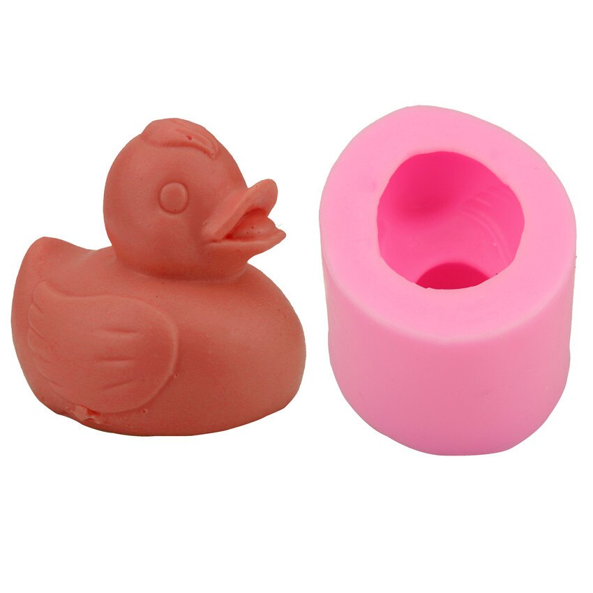 Cartoon Animal Rubber Duck Silicone Fondant Soap 3D Cake Mold Cupcake Jelly Candy Chocolate Decoration Baking Tool Moulds