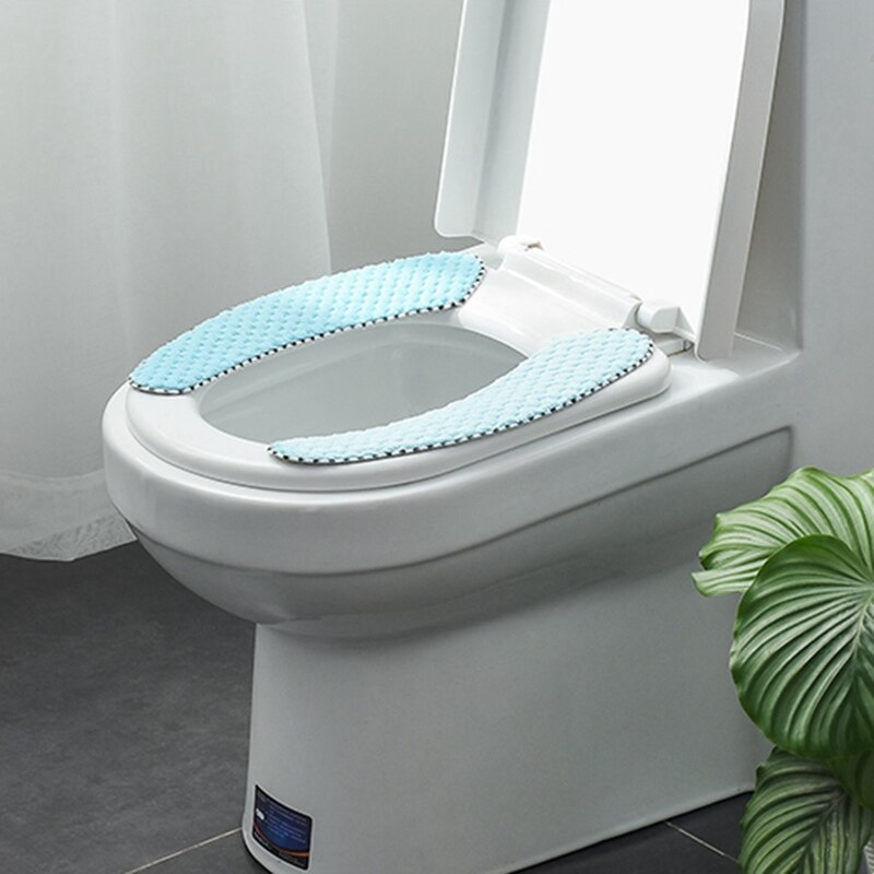 Badkamer Wc Zitkussen Closestool Wasbare Soft Warmer Mat Pad Toilet Seat: Blauw / Style 1