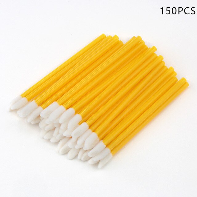 50/100/150Pcs Wimperborstels Wegwerp Lip Borstel Cilia Remover Wimper Extension Accessoires Levert Cosmetica Makeup Tools: Yellow 150pcs