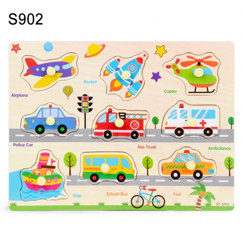 Animal Number Fruit Animal Wooden Puzzle Pairing Board Development Kids Toy Kids Educational Toys for Children: S902