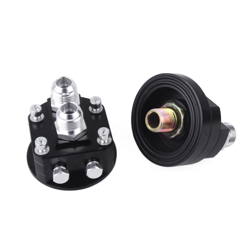 RASTP-Billet Aluminium AN10 Oil Filter Cooler Sandwich Thread Plate Adapter 3/4X16,20X1.5 RS-OSA009
