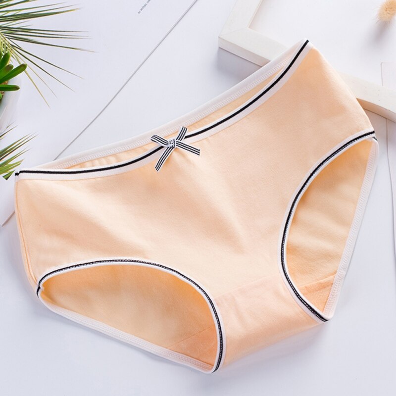 Mädchen Unterhose Japanischen Mädchen Süssigkeit Farbe Mitte-taille Einfarbig Baumwolle Schüler Damen Slip