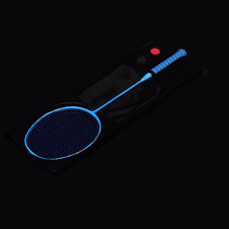 8u carbon integreret badminton ketcher ultra let flerfarvet offensiv single shuttlecock ketcher til spiltræning: 1 stk blå