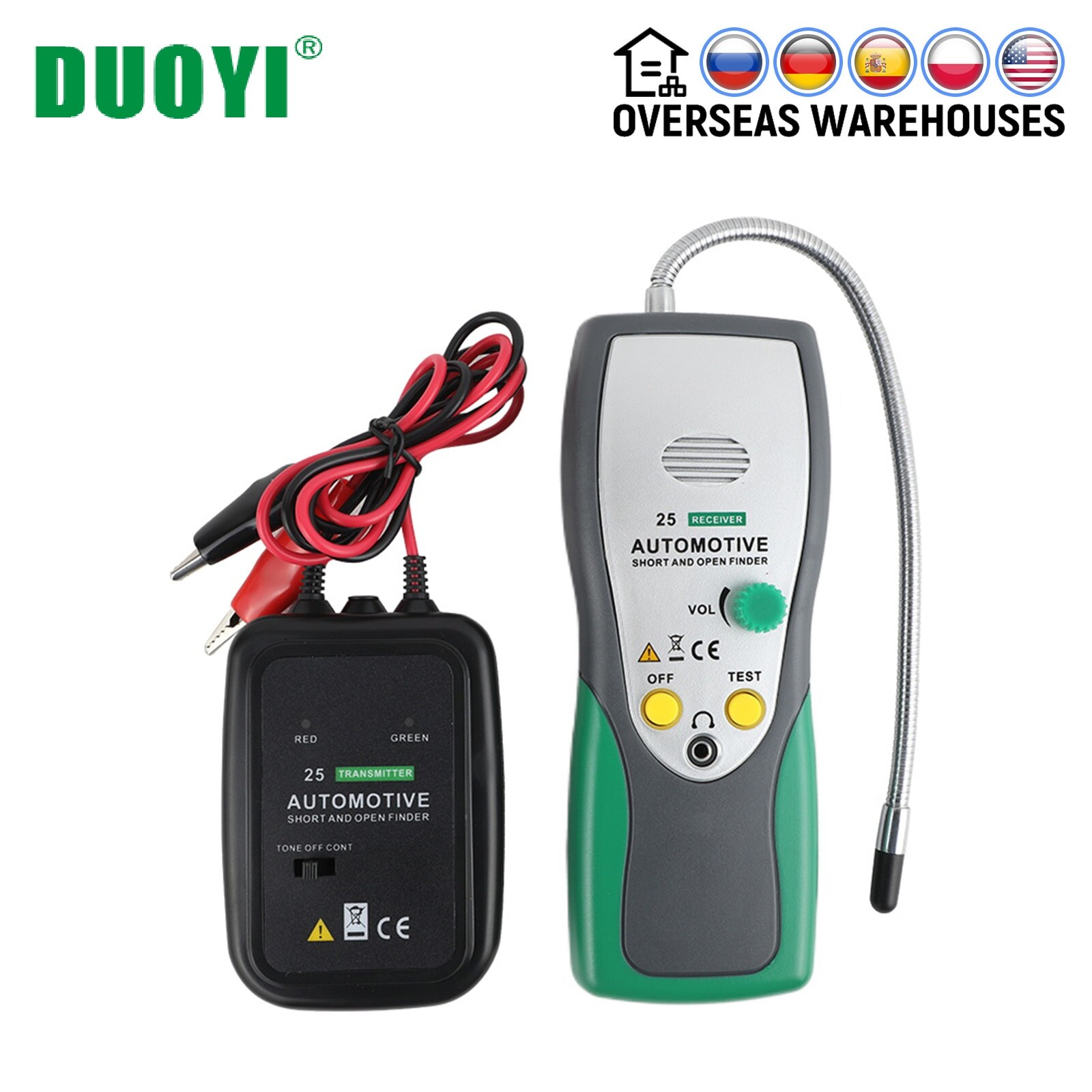 DUOYI DY25 Automotive Short Open Circuit locating Finder Tester Tracker Wire Tracing identification 6-24v for trucks PK EM415pro