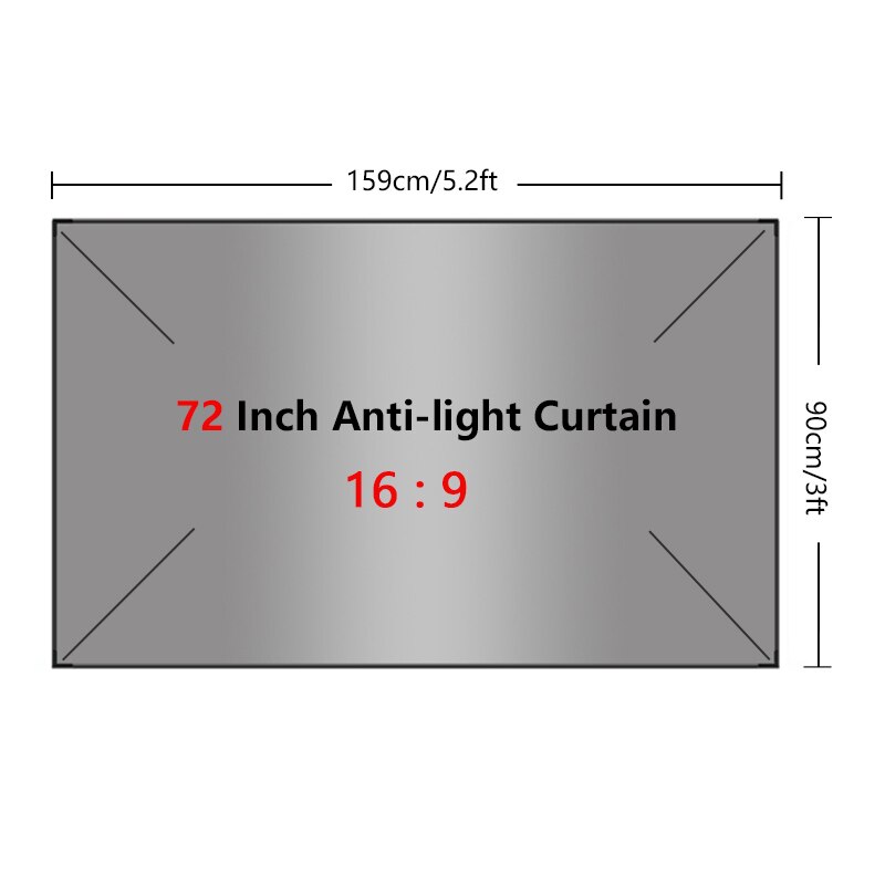 60-130'' Anti-light Curtains Projector Screen Projection 3D Home Cinema Theater Metal coating Simple Foldable portable