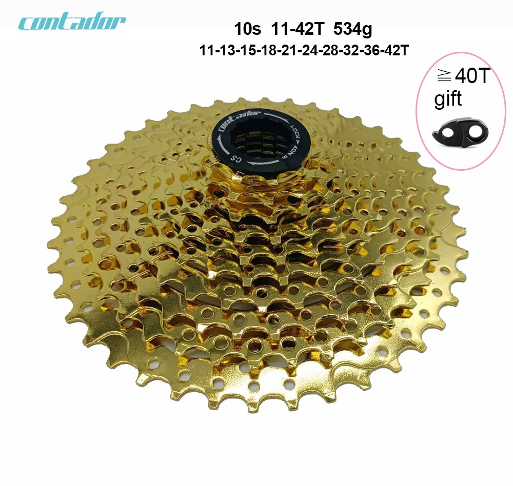 Contador bicycle cassette 8 9 10 11 12velocità MTB flywheel 11-40T/11-42T/11-46T/11-50T/11-52: 10S 11-42T gold