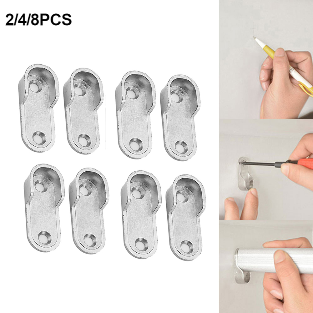 2/4/8 stücke Kleiderschrank Halterung Heavy Duty Edelstahl Stange Buchse Flansch Stange Halter Schrank Stange Ende unterstützung U-förmige Schrank Halterung