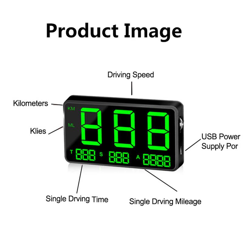 C80 Digital Car GPS Speedometer Speed Display KM/h MPH For Bike Motorcycle Car Head-up display the driving speed
