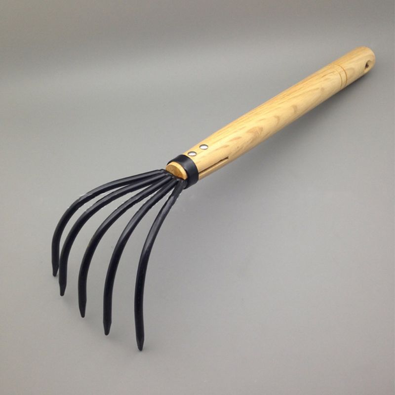 Jardin feuille Collection cinq dents râteau peigne désherbeur cultivateur outil à main carbone