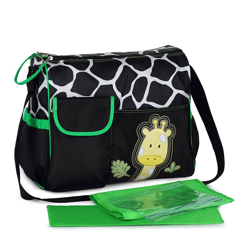 Baby Diaper Bag Nappy Bag Zebra And Giraffe Pattern Mummy Bag: Green