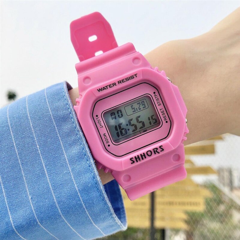 Transparent digital lysande klocka fyrkantig kvinnor klockor sport elektronisk armbandsur reloj mujer klocka