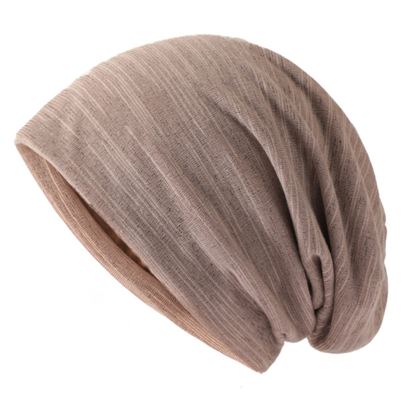 Gorros finos Unisex de Color sólido para hombres y mujeres, gorro de cobertura tejido de algodón, gorros de tela de doble capa, gorro informal: Amarillo cereza