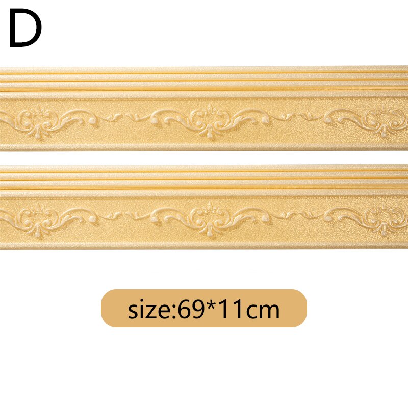 Self-Adhesive Foam 3D Foam Wall Stickers Door Frame Edge Strip Edge Band Wall Skirt Decoration Waist Line Wallpaper Skirting: D