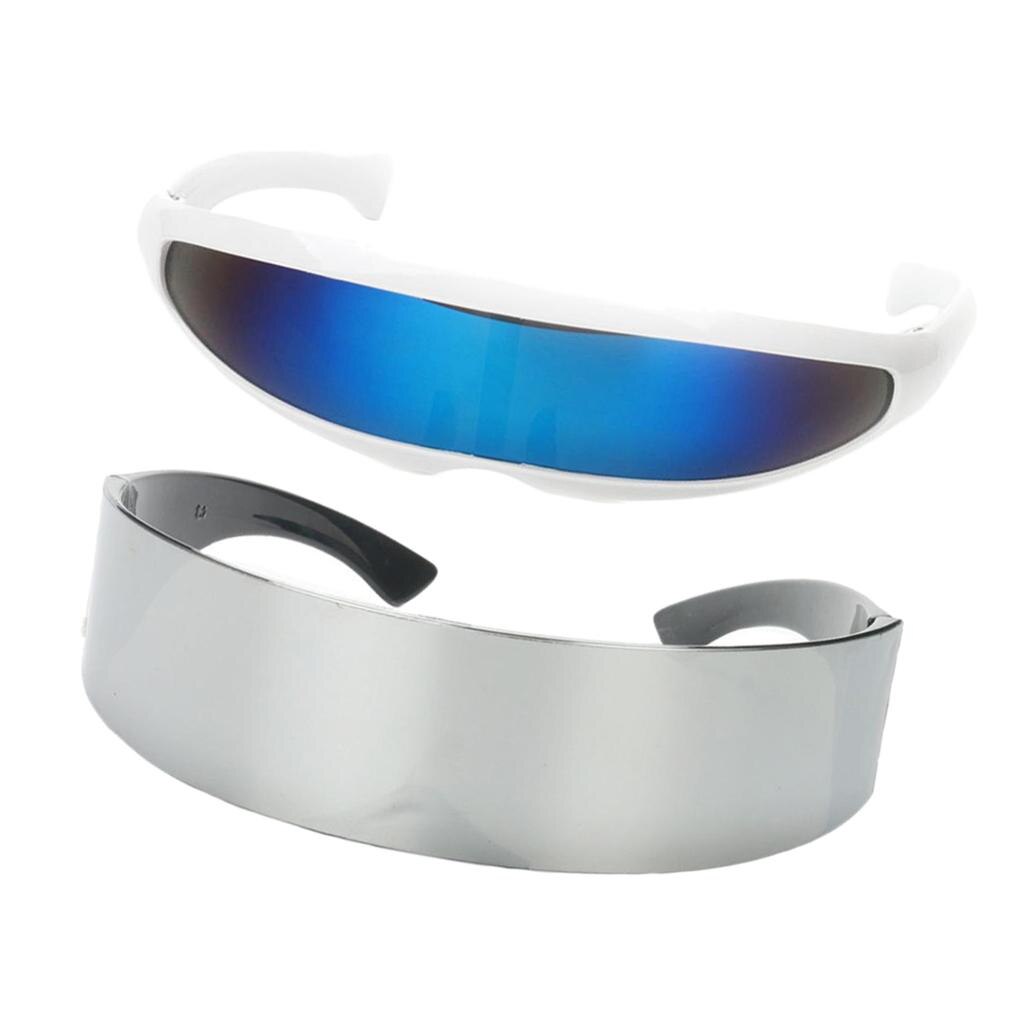 Gafas de sol con forma de Robot alienígena para Halloween, lentes de sol unisex de color azul, metálico y plateado, para fiestas de Halloween, 2 uds.