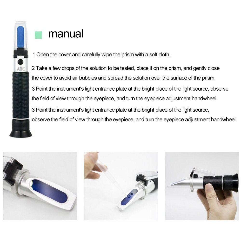 Réfractomètre alcool alcoomètre mètre 0 ~ 80% V/V ATC outil portable hydromètre Concentration spiritueux testeur réfractomètre