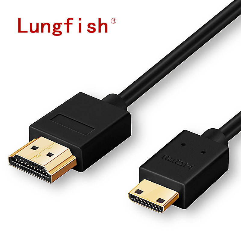 Lungfish mini hdmi til hdmi kabel 1m 1.5m 2m 3m 5m mand til mand 4k 3d 1080p til tablet videokamera  mp4 dvd mini hdmi kabel