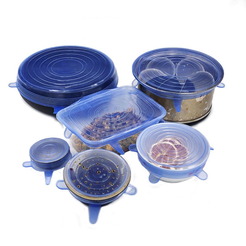 Keukenaccessoires herbruikbare milieuvriendelijke siliconen rekdeksels universele deksel voedselfolie kom pot deksel siliconen deksel pan kookgerei
