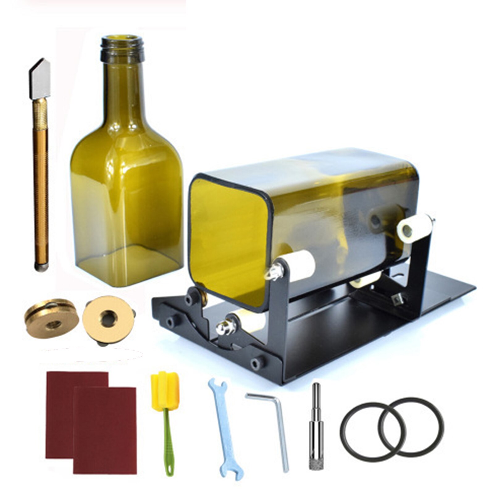 Fix Square Bottle Cutting Machine Glass Cutting Machine Multi Functional Metal Material Round Bottle Glasses Accessories Tool: Red