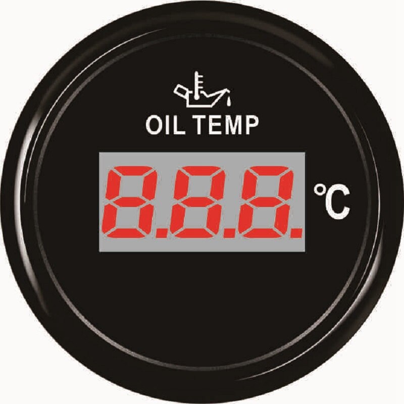 Medidor de temperatura de aceite Digital LCD Universal, 52mm, 50-150 ℃, para barco, camión, 12V, 24V, con retroiluminación roja