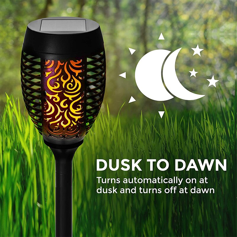 1-8 Stuks Solar Gazon Dancing Flame Torch Lights Zonne-energie Lamp Flikkeren Grond Moutned Kamp Lantaarn Outdoor Straat vlam Lamp