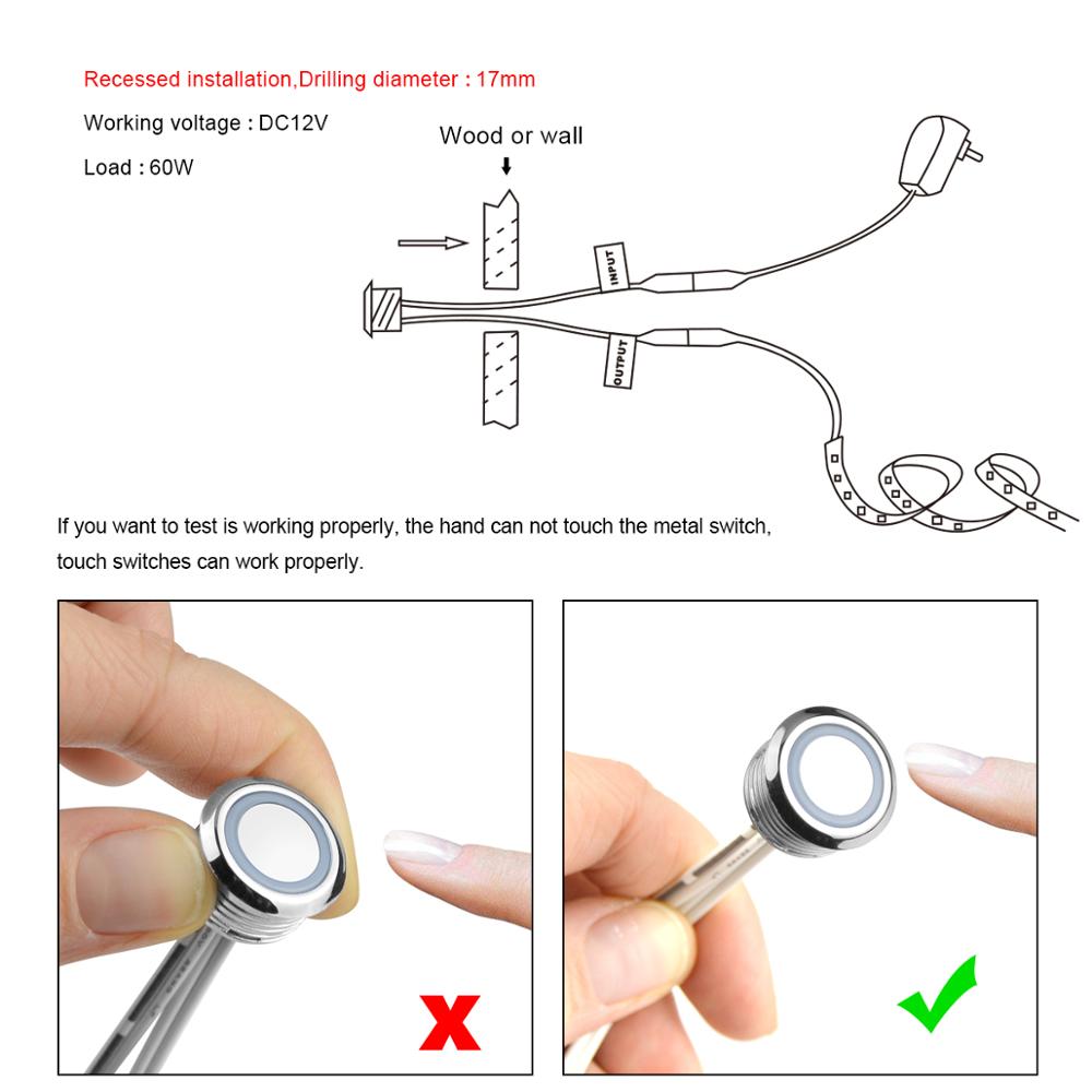 Led lysdæmper  dc12v-24v trinløse berøringssensor lysdæmpere til gør-det-selv 24v 12v led strip lys 5050 2835 smd led tape afbryder