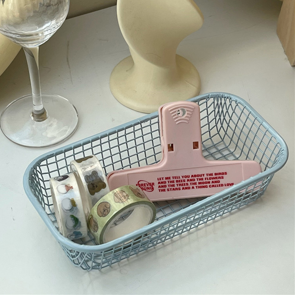 eins Schreibtisch Aufbewahrung sbox Metall Aufbewahrung skorb Schreibtisch Kleinigkeiten Veranstalter Korb Foto karten fallen Büro Schreibwaren Haushalts waren: Blau