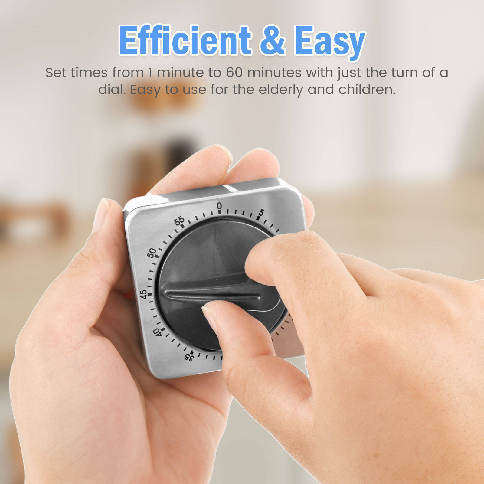 60Mins Magnetic Timer Manual Countdown Kitchen Timer for Baking Cooking Kid Study Fitness Yoga Training Timer Sleep Alarm Clock