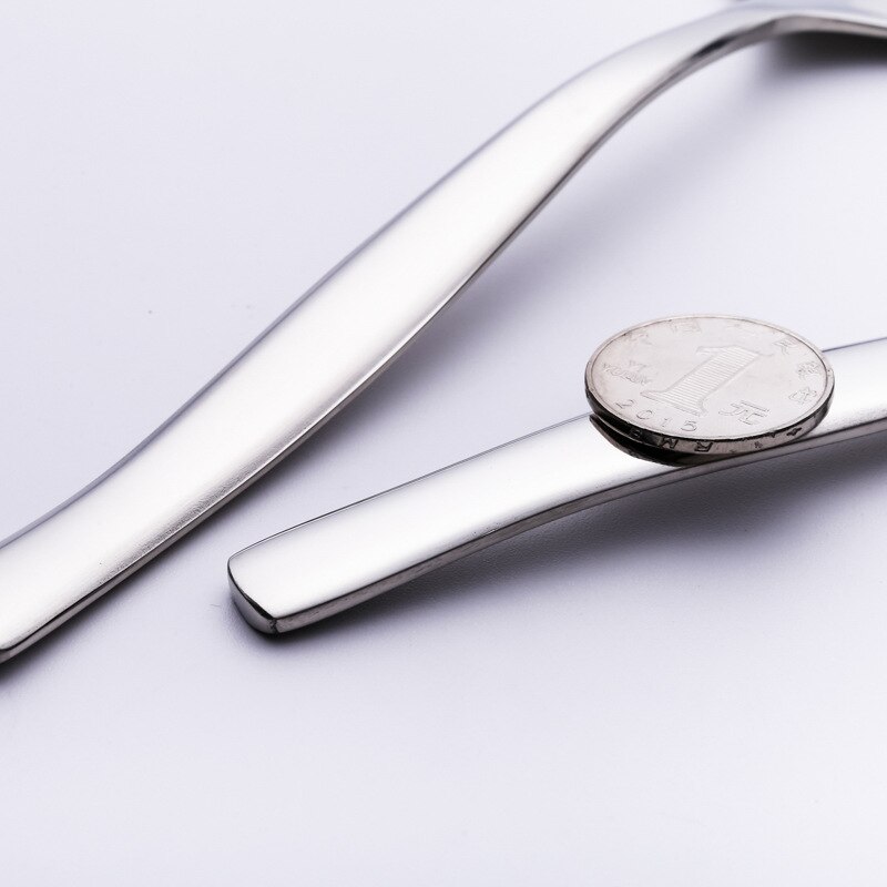 2-Piece Large Serving Spoon Fork Set Stainless Steel Salad Servers Dinnerware Tableware