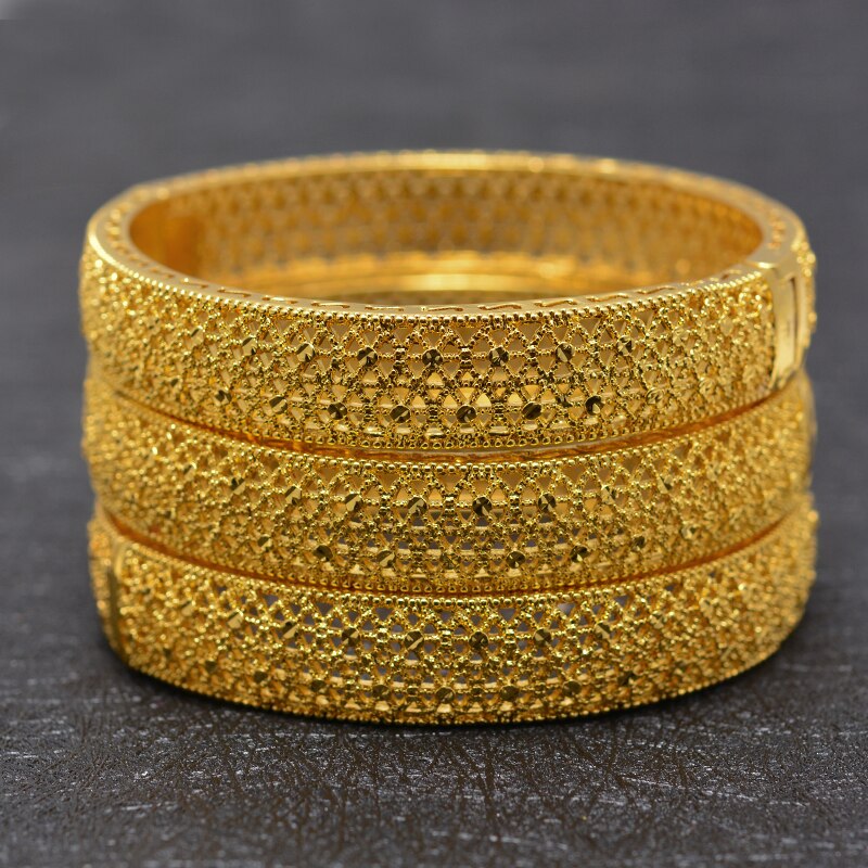 Twisted Gold Farbe Armband für Frauen Mann Dubai Hochzeit Armreifen Äthiopischen Armbänder & Armreifen Afrikanischen Schmuck Arabischen Nahen Osten: 3pcs