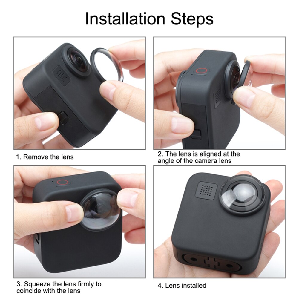 Tapa protectora para lente de cámara, funda antiarañazos para GoPro Max, accesorios para cámara de acción, 2 uds.