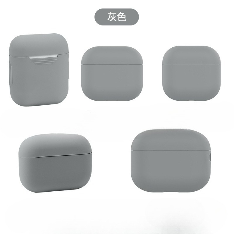 Silicone Earphone Cases for Airpods 4 1 2 3 Headphones Case Soft Protective Box for Apple Airpods Pro 2 3 Airpods 4 Covers: 3XS / Dark Grey