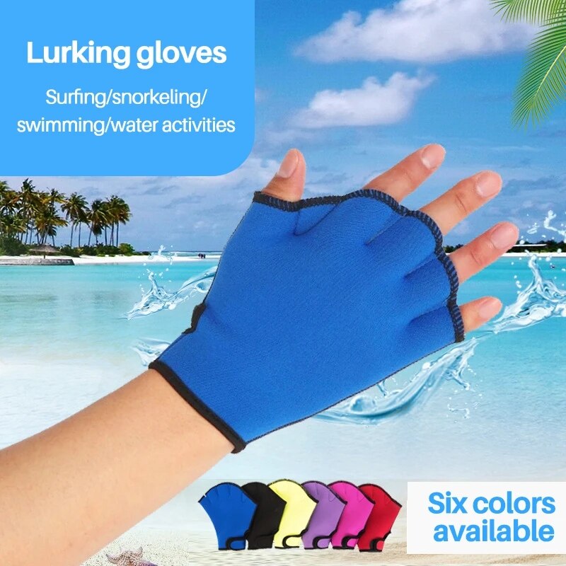 Fingerless Webbed Swim Gloves Water Resistance Diving Hand Web Swim Training Gloves For Swimming NOV99