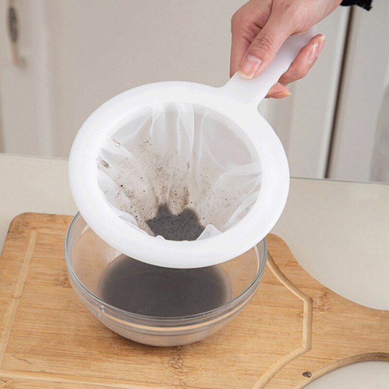 Reutilizable de Nylon súper fino tamiz colador 80 filtro de malla colador con mango para cariño de jugo de té de leche de soja de filtro de café #25
