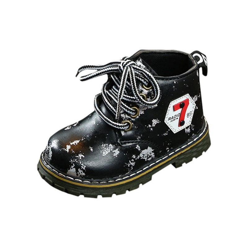 Warm Winter Baby Camo Snow Boots shoes PU Little Boys Girls Non-slip Soft Bottom Outdoor Boots Toddler Boys Martin Shoes: B / 28