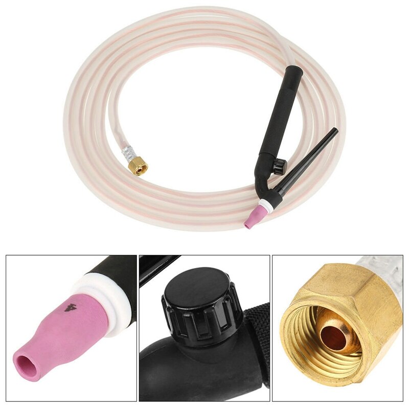 WP-9FV antorcha de soldadura con 4,15 metros Super suave y Flexible manguera de Gel de silicona soplete de soldadura Tig manguera