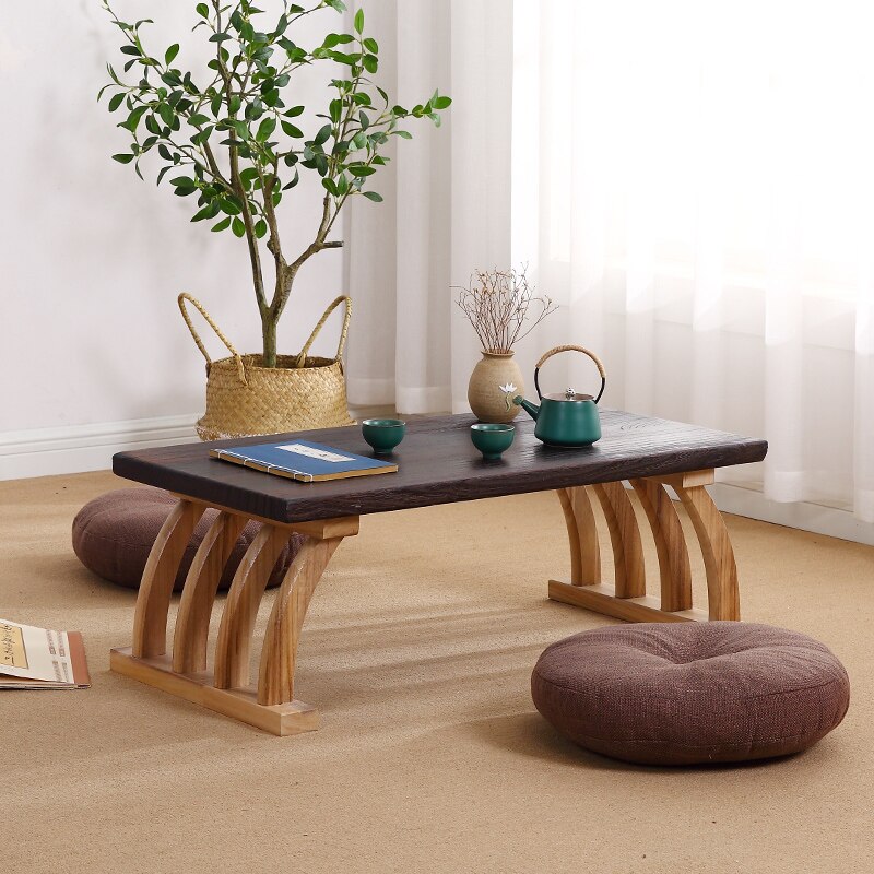 Chinese Lage Theetafel Houten 60X40X30 Cm Woonkamer Bijzettafel Voor Koffie Aziatische Antieke Vloer tatami Thee Tafel F6023