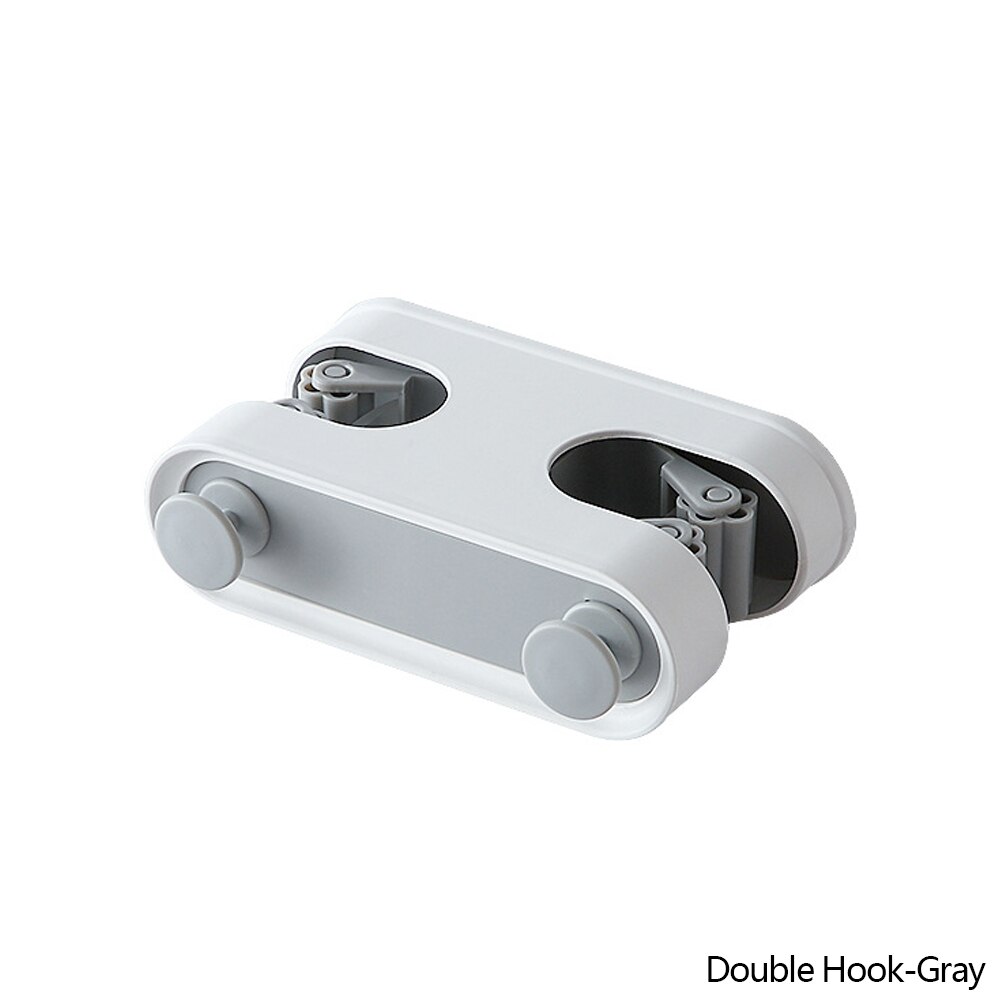 Nordic Mop Clip Haak Multifunctionele Zelfklevende Keuken Plank Opslag Borstel Bezem Hanger Gratis Ponsen Huishoudelijke Badkamer Tool: C-Double Clip Gray