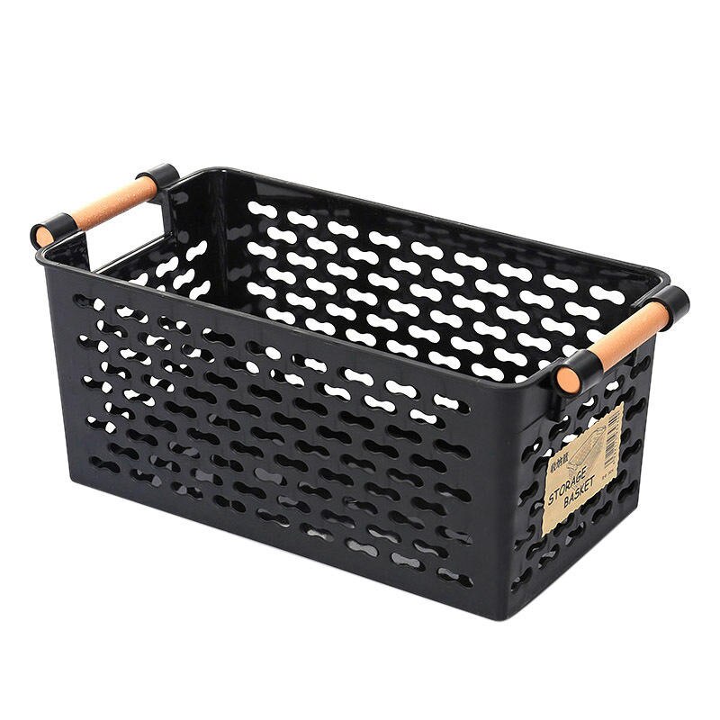 Kitchen Organization Plastic Kitchen Storage Box Refrigerator Basket Fridge Storage Rack Freezer Bathroom Desktop Shelf: black