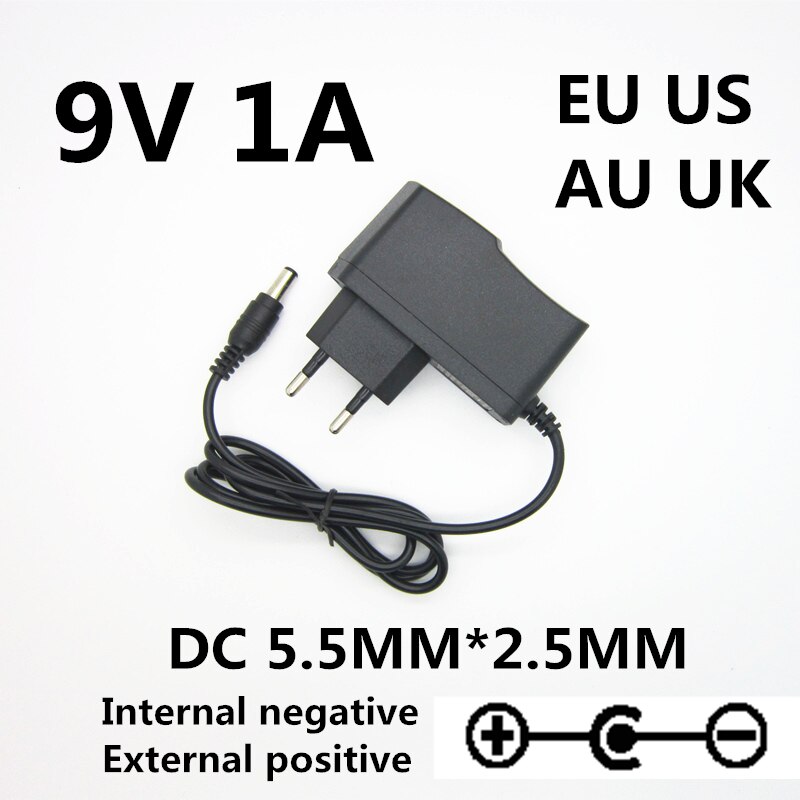 Adaptador de fuente de alimentación AC 100-240V a DC 9V 1A, cargador para Super Nintendo SNES, transformador de máquina rojo y blanco