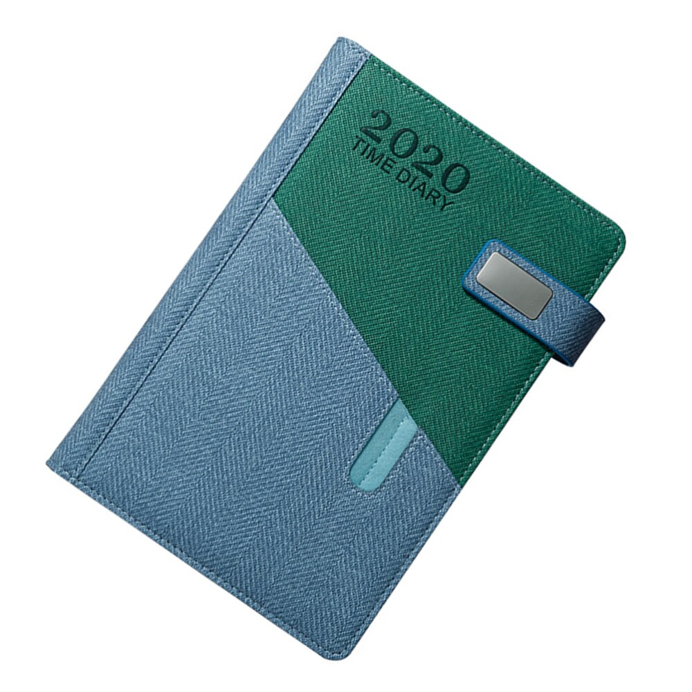 365 Days Month Schedule Notebook Imitation Leather A5 Planner Diary Stationery for Man Woman Student (Dark Green): Picture 2