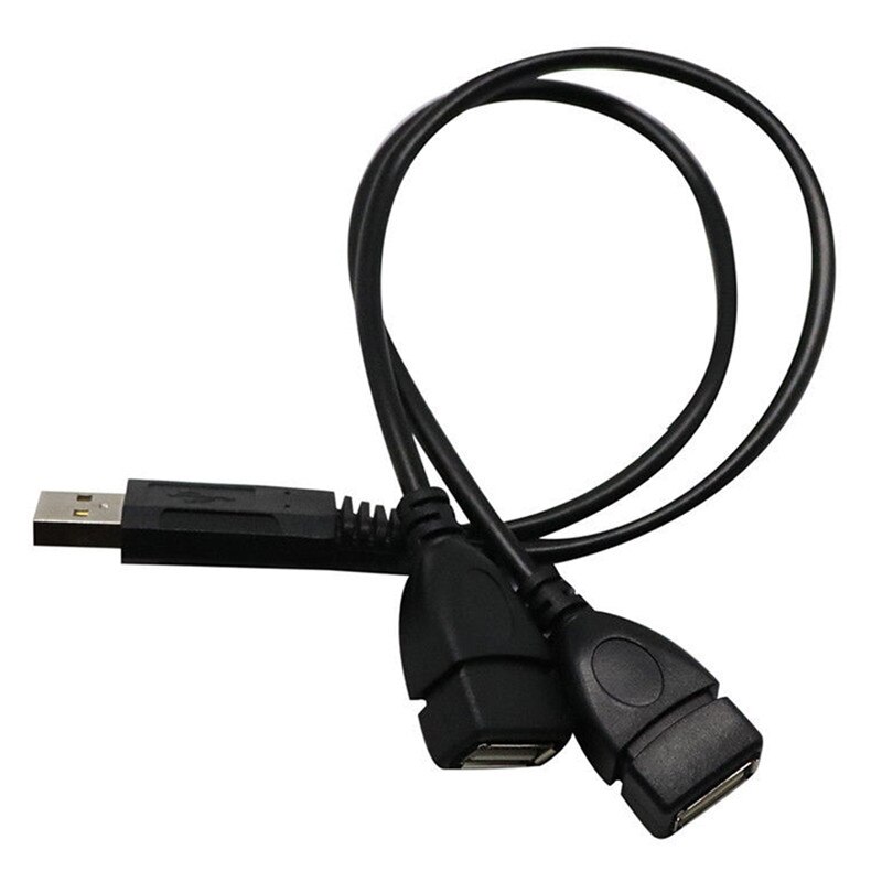 HOT 30cm Y rozdzielacz zasilania Adapter przewodu kabel USB 2.0 A męski na 2 podwójne żeńskie gniazdo