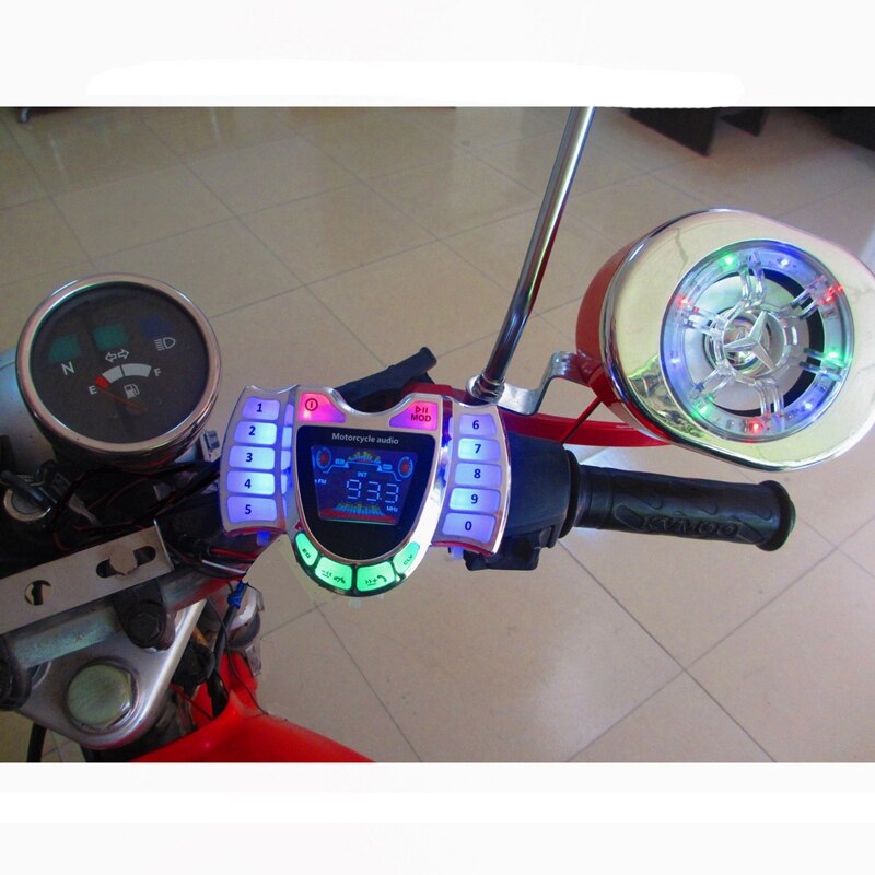 Altavoces estéreo para motocicleta, reproductor de MP3 inalámbrico Bluetooth, FM o resistente al agua para moto Scooter bici ATV UTV