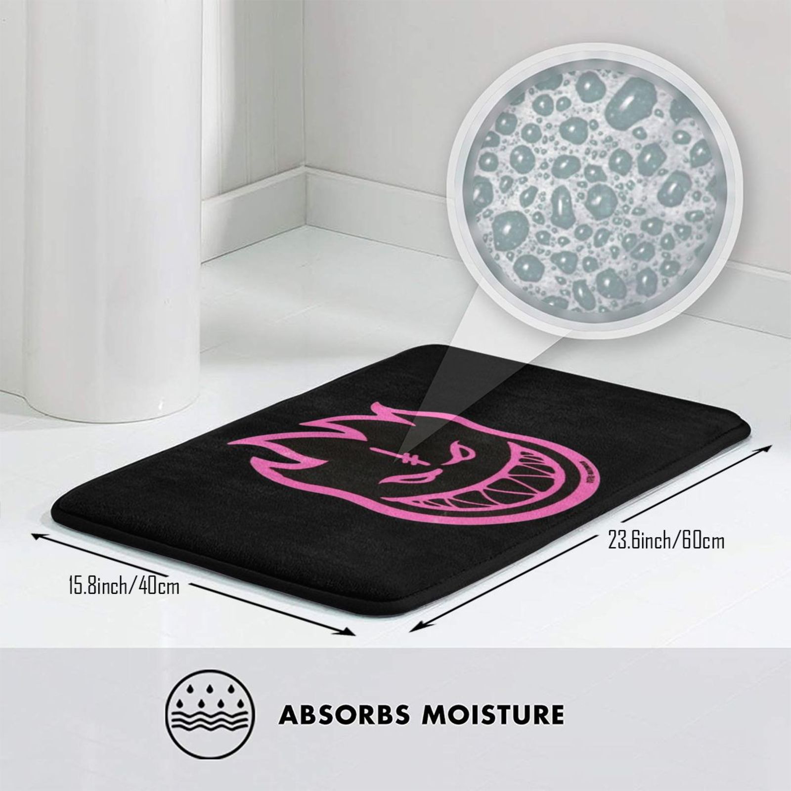 Tapis Spitfire X Deathwish rose, coussin doux, roues Spitfire, skateboard