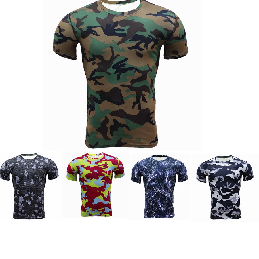 Quick Dry Man T-shirt Voor Outdoor Camouflage T-shirt Voor Running Gym Kleding Fitness T-shirt