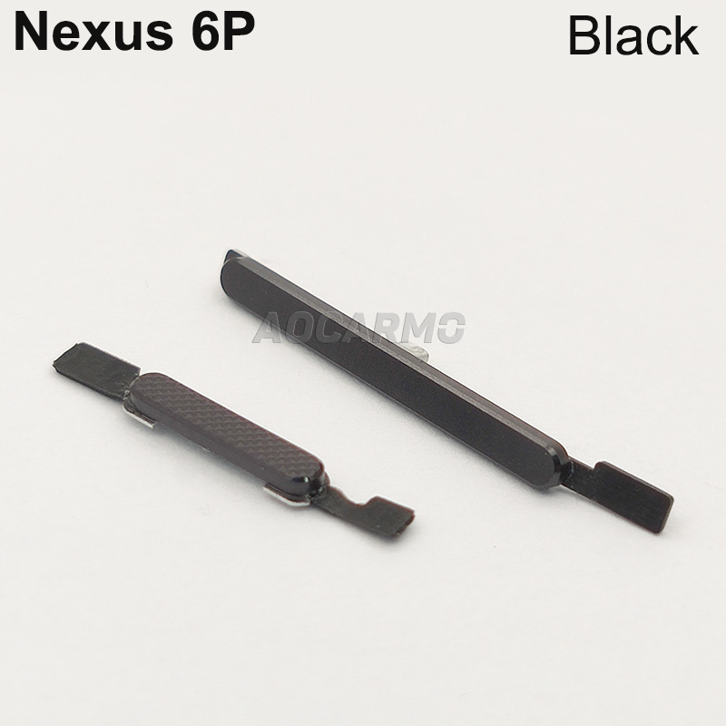 Aocarmo Power On/Off Schakelaar Volume Knop Side Sleutels Voor Huawei Voor Google Nexus 6P H1511 H1512: Black