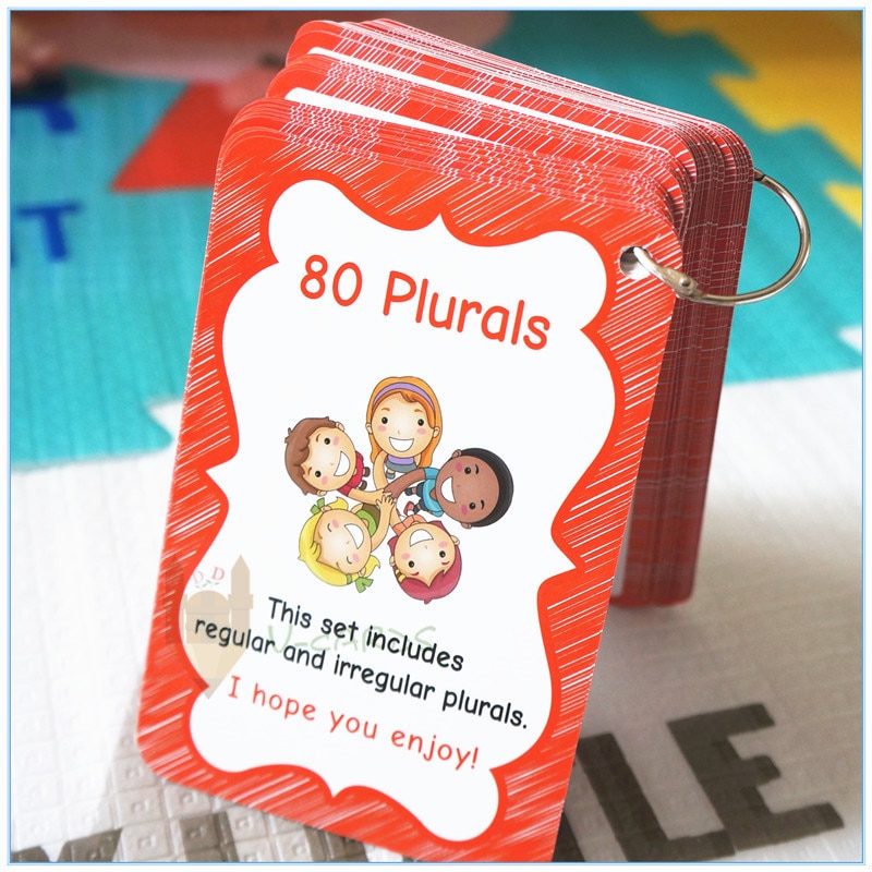 80 Groups 160 Words Kids Flash Cards Teaching Irregular Nouns Plural English Learning Word Cards Early Educational Flashcards